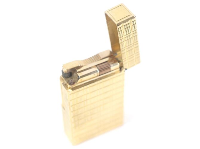Autre Marque Dupont Line 1 Long Block Check Square Lighter Golden - view 4
