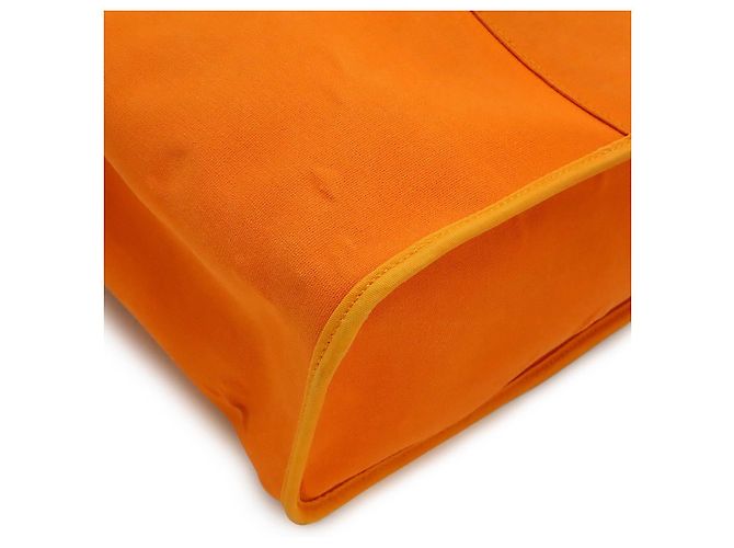 Hermès Cabag Elan Toile Officier Leder 2-Wege Tasche Orange - Ansicht 3