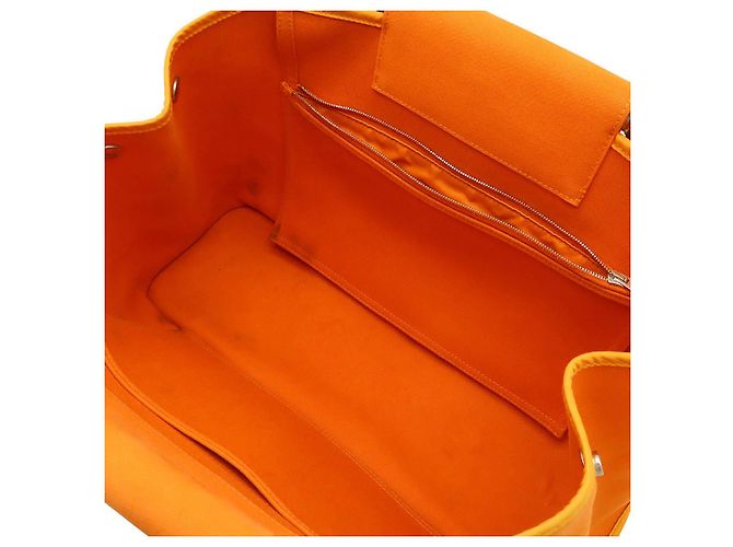 Hermès Cabag Elan Toile Officier Leder 2-Wege Tasche Orange - Ansicht 6