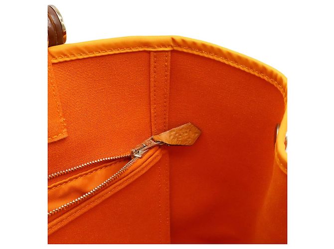 Hermès Cabag Elan Toile Officier Leder 2-Wege Tasche Orange - Ansicht 7