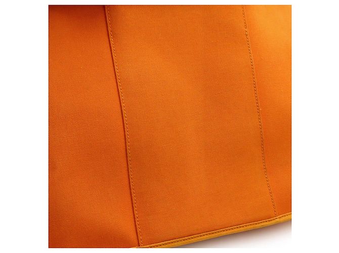 Hermès Cabag Elan Toile Officier Leder 2-Wege Tasche Orange - Ansicht 9