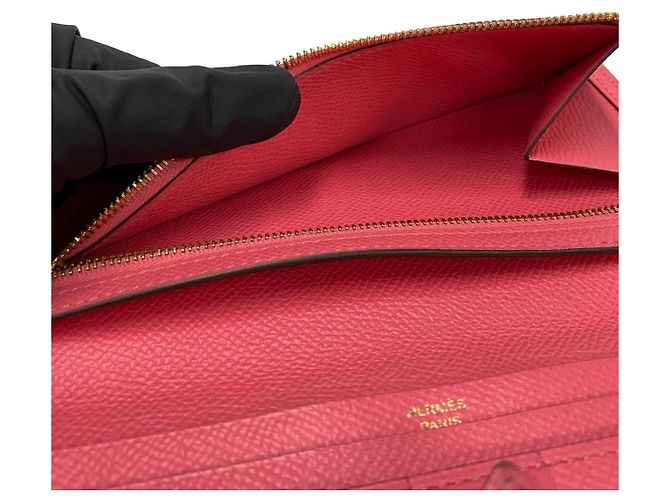 Cartera larga de cuero Epsom Béarn de Hermès Rosa - vista 10