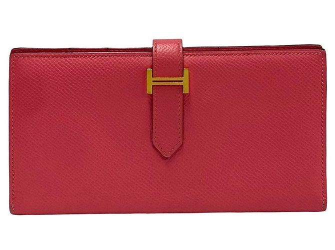 Cartera larga de cuero Epsom Béarn de Hermès Rosa - vista 2