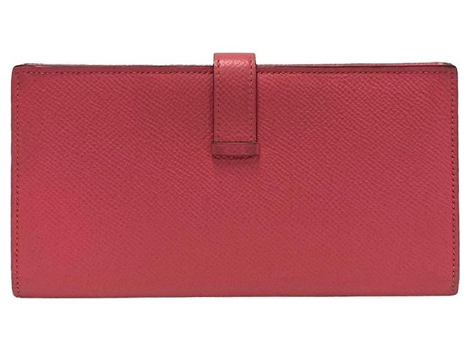 Cartera larga de cuero Epsom Béarn de Hermès Rosa - vista 4
