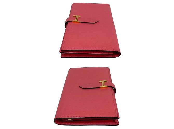 Cartera larga de cuero Epsom Béarn de Hermès Rosa - vista 5