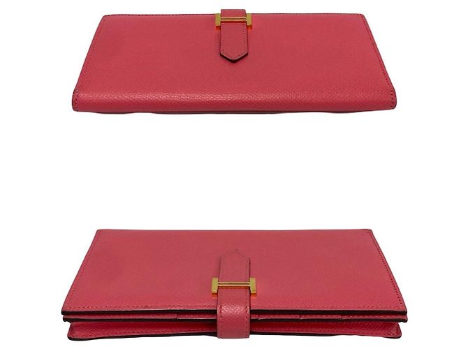 Cartera larga de cuero Epsom Béarn de Hermès Rosa - vista 6