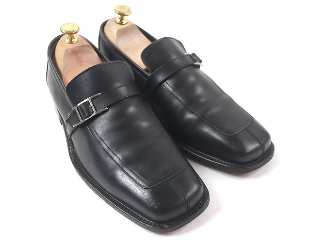 Mocassini in pelle con logo H di Hermès Nero - vista 2
