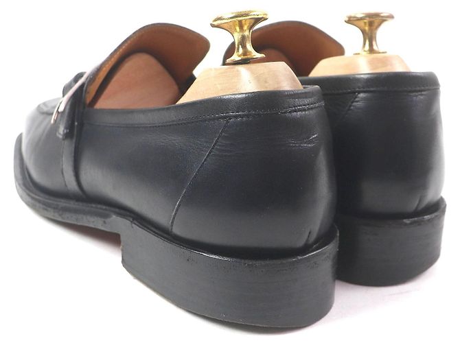 Mocassini in pelle con logo H di Hermès Nero - vista 5