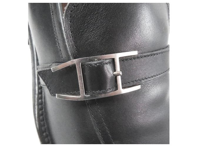 Mocassini in pelle con logo H di Hermès Nero - vista 6