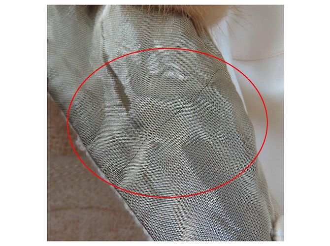 Giacca in Lana Seta e Visone Louis Vuitton Beige Crudo - vista 12