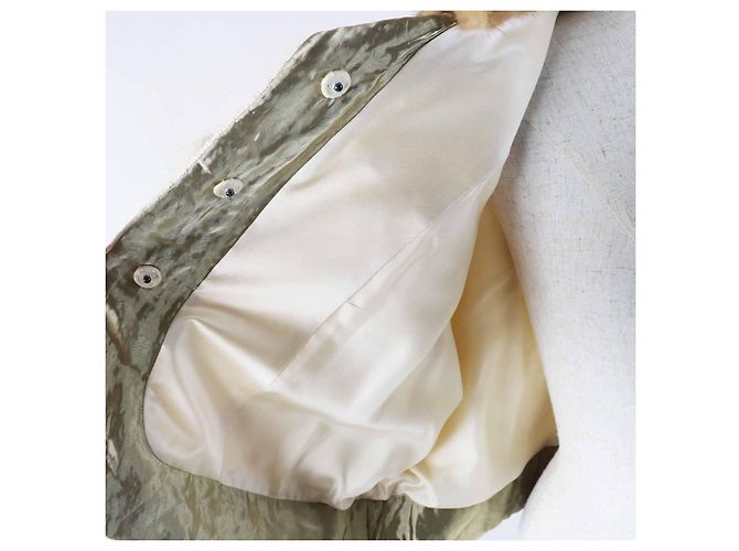 Giacca in Lana Seta e Visone Louis Vuitton Beige Crudo - vista 5