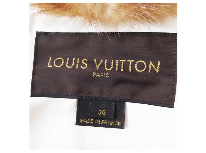 Giacca in Lana Seta e Visone Louis Vuitton Beige Crudo - vista 8