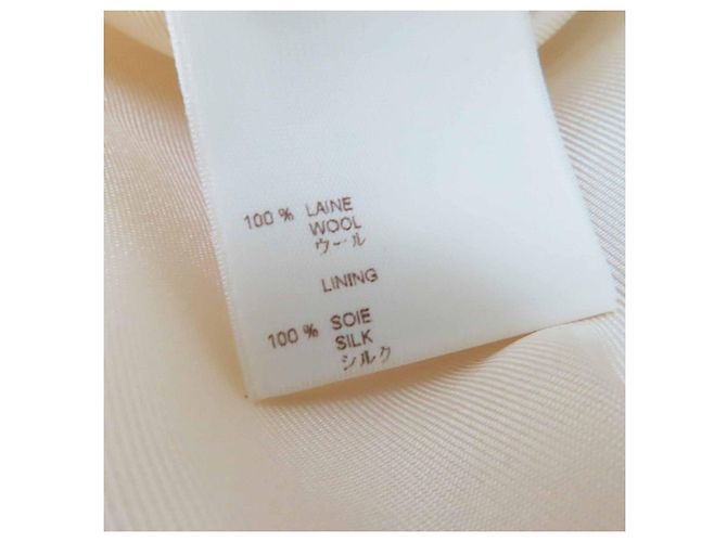 Giacca in Lana Seta e Visone Louis Vuitton Beige Crudo - vista 9