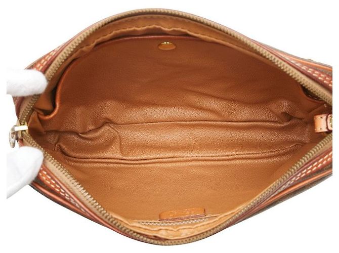 Céline Borsa Clutch in Pelle PVC Macadam Celine Marrone - vista 10