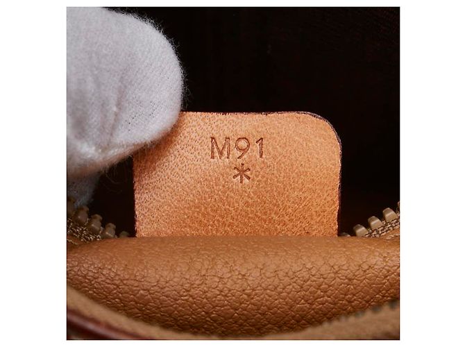 Céline Borsa Clutch in Pelle PVC Macadam Celine Marrone - vista 13
