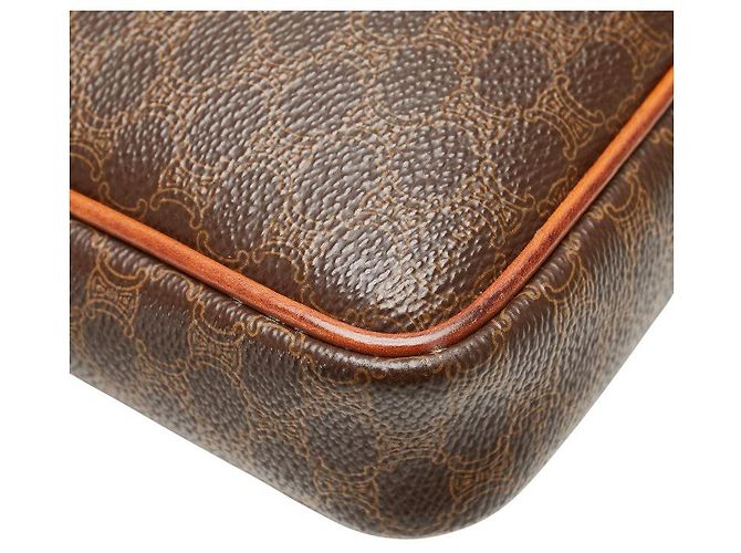 Céline Borsa Clutch in Pelle PVC Macadam Celine Marrone - vista 7