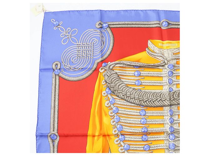 Foulard in seta Hermès Calle 90 Galons e Brandebourgs Porpora - vista 4