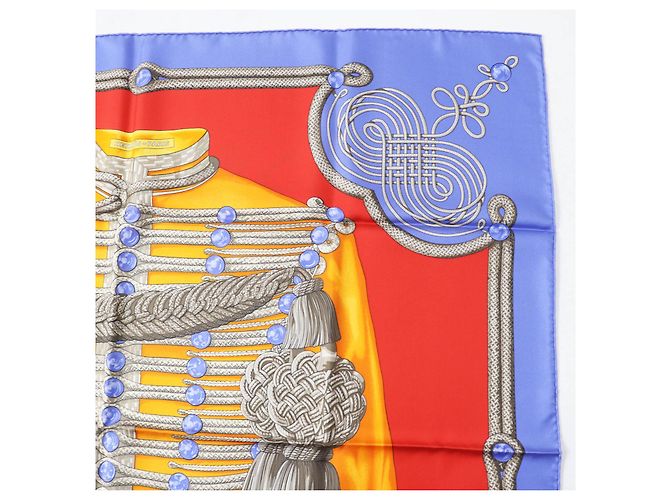 Foulard in seta Hermès Calle 90 Galons e Brandebourgs Porpora - vista 5