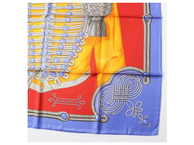 Foulard in seta Hermès Calle 90 Galons e Brandebourgs Porpora - vista 7
