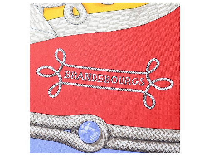 Foulard in seta Hermès Calle 90 Galons e Brandebourgs Porpora - vista 8