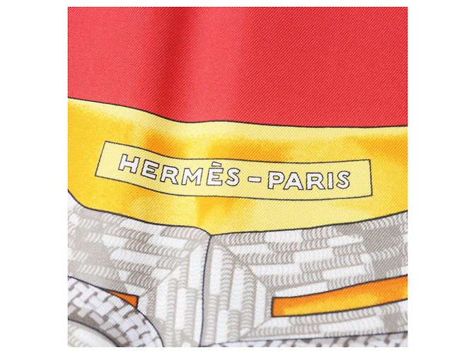 Foulard in seta Hermès Calle 90 Galons e Brandebourgs Porpora - vista 9