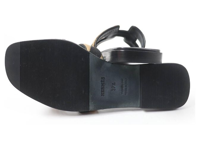 Sandali in pelle Harako Oran di Hermès Nero - vista 7