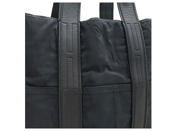 Hermès Acapulco MM Nylon-Leder Tote Bag Schwarz - Ansicht 7