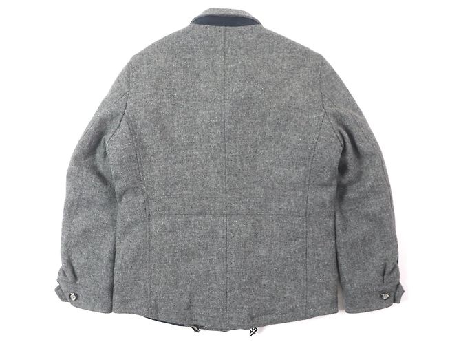 Autre Marque Aquascutum Wool Artificial Leather Down Jacket Grey - view 3