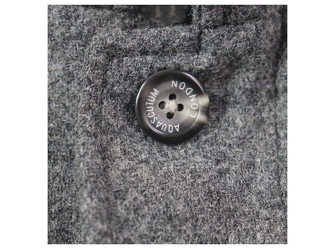 Autre Marque Aquascutum Wool Artificial Leather Down Jacket Grey - view 5