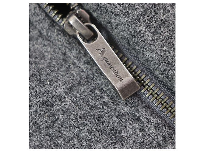 Autre Marque Aquascutum Wool Artificial Leather Down Jacket Grey - view 7