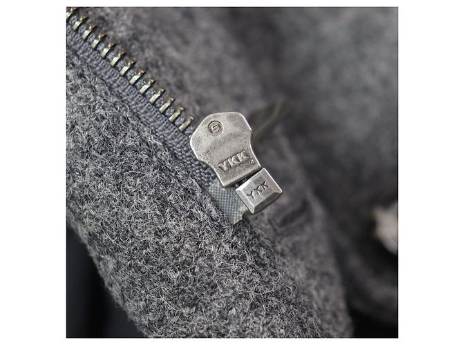 Autre Marque Aquascutum Wool Artificial Leather Down Jacket Grey - view 8