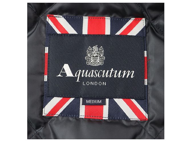 Autre Marque Aquascutum Wool Artificial Leather Down Jacket Grey - view 9