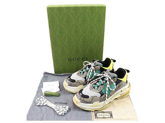 Sneakers Gucci×Balenciaga The Hacker Project Beige Verde Giallo - vista 2