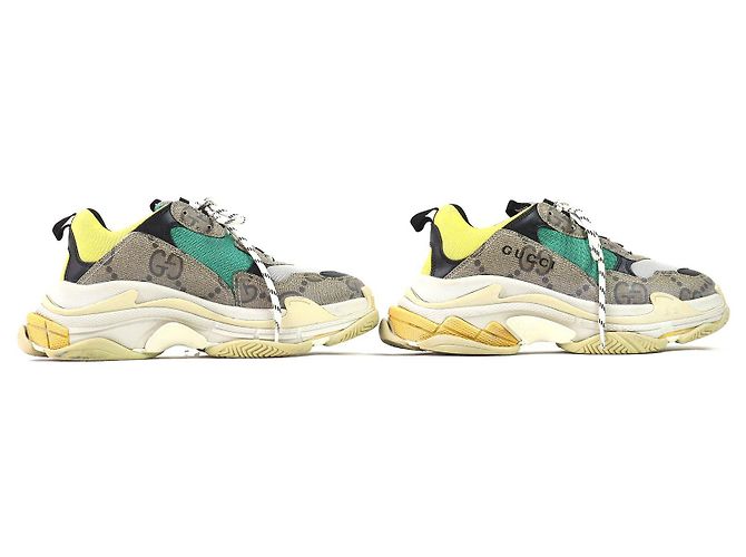 Sneakers Gucci×Balenciaga The Hacker Project Beige Verde Giallo - vista 4
