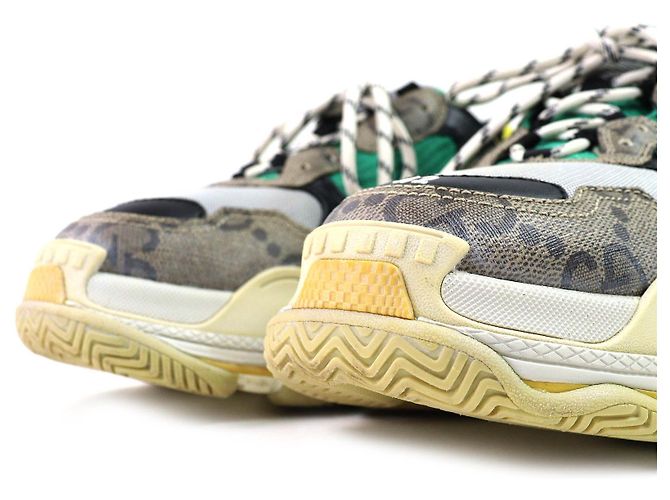 Sneakers Gucci×Balenciaga The Hacker Project Beige Verde Giallo - vista 5