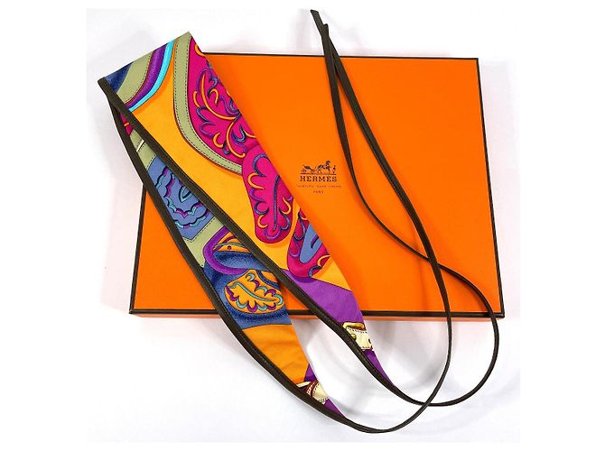 Fascia per capelli in seta di agnello H e F di Hermès Multicolore - vista 2