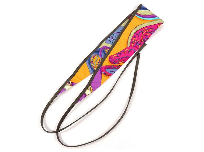 Fascia per capelli in seta di agnello H e F di Hermès Multicolore - vista 3
