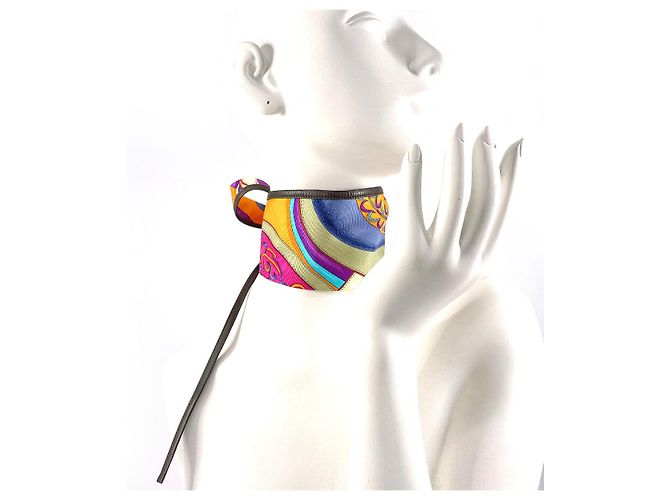 Fascia per capelli in seta di agnello H e F di Hermès Multicolore - vista 8