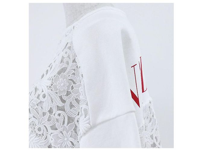 Sudadera de algodón con cordones Valentino Trainer Blanco - vista 12