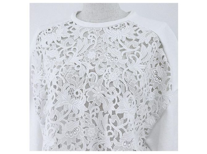 Sudadera de algodón con cordones Valentino Trainer Blanco - vista 2