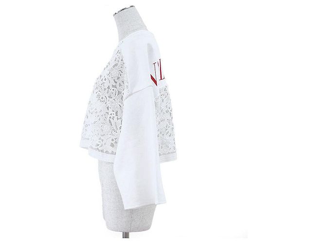 Sudadera de algodón con cordones Valentino Trainer Blanco - vista 6
