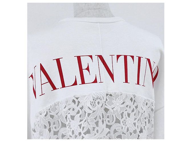 Sudadera de algodón con cordones Valentino Trainer Blanco - vista 9