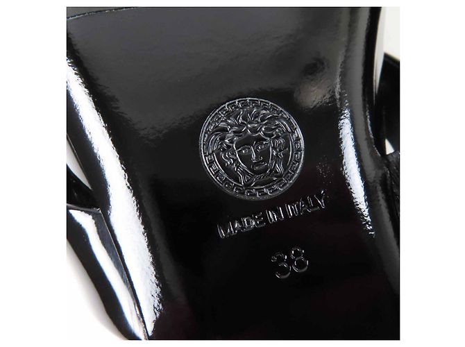 Lackleder-Pumps mit Jumbo-Band von Versace Schwarz - Ansicht 10
