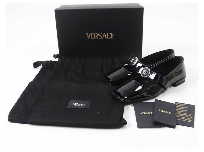 Lackleder-Pumps mit Jumbo-Band von Versace Schwarz - Ansicht 2