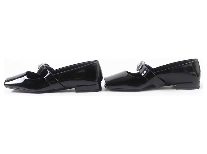 Lackleder-Pumps mit Jumbo-Band von Versace Schwarz - Ansicht 4