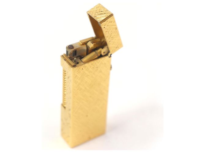 Alfred Dunhill Dunhill Crosscut Square Lighter Golden - view 4