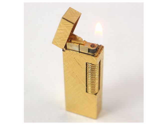 Alfred Dunhill Dunhill Crosscut Square Lighter Golden - view 5
