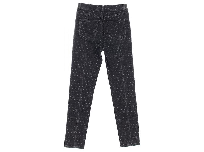 Pantalones de mezclilla con puntos Coco Mark de Chanel Negro - vista 2