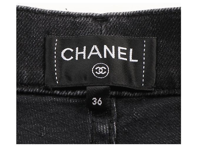 Pantalones de mezclilla con puntos Coco Mark de Chanel Negro - vista 3