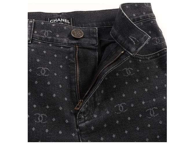 Pantalones de mezclilla con puntos Coco Mark de Chanel Negro - vista 7